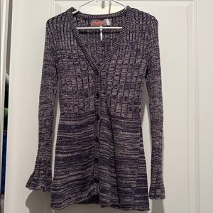 Free People Textured Purple Cardigan